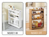 SoBuy NSR01-W Cărucior de Depozitare Slim cu 4 Roți, Etajeră Salvaspazio cu 4 Niveluri cu Bare Anti-Cădere, Unitate de Depozitare Compactă pentru Bucătărie, Baie, Produse de Înfrumusețare 60 x 18 x 82 cm