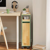 SoBuy NSR14-GR Desserte de Cuisine Étroite sur Roulettes – Porte et Tiroir, Rangement Gain de Place – 50×20×79 cm, Vert et Bois