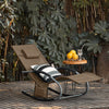 SoBuy OGS28-BR Chaise Longue Transat de Jardin Bascule avec Appui-tête Réglable et Pochette latérale