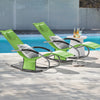 SoBuy 2 x Garden Charchchair Banking Banking cu tetiera și buzunarul verde OGS28-Grx2