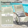 SoBuy Fotoliu de balansare pentru scaun de grădină cu tetiera și ogns bej28-mi