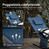 SoBuy Fotoliu de balansare pentru scaun de punte cu tetiera și OGS28-NB Tascin