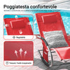 SoBuy Fotoliu de balansare pentru scaun de punte cu tetiera și OGS28-R roșu Tascine