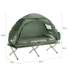 SoBuy OGS32-GR Cort de Camping Pliabil 4 în 1 cu Acoperiș, Sac de Dormit, Saltea Gonflabilă, 1 Persoană, Verde