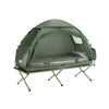 SoBuy OGS32-GR Cort de Camping Pliabil 4 în 1 cu Acoperiș, Sac de Dormit, Saltea Gonflabilă, 1 Persoană, Verde