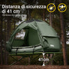 SoBuy Curta de camping pentru bancă pliabilă cu saltea și 1 pungă de grămadă verde, capacitate maximă 160 kg, OGS32-GR