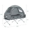 SoBuy Cottain de camping cu cotituri pliante cu saltea și 1 max pung de dormit floare 114kg gri 193x86x160cm OGS32-HG