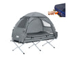SoBuy Cottain de camping cu cotituri pliante cu saltea și 1 max pung de dormit floare 114kg gri 193x86x160cm OGS32-HG