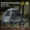 SoBuy Cottain de camping cu cotituri pliante cu saltea și 1 max pung de dormit floare 114kg gri 193x86x160cm OGS32-HG