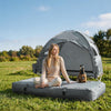 SoBuy Cort de camping pentru exterior Cort dublu cu cârlig pentru lampă și buzunare de depozitare pentru încălțăminte Cort 3-în-1