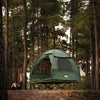 SoBuy OGS32-II-L-GR Cort de camping pentru exterior Cort dublu cu cârlig pentru lampă și genți de depozitare pentru încălțăminte Cort 3 în 1 pentru 2 persoane, 193x188x145 cm