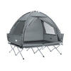SoBuy OGS32-II-L-HG Cort de Camping în aer liber Cort dublu cu cârlig pentru lampă și genți de depozitare pentru pantofi Corturi 3-în-1 pentru 2 persoane, 193x188x145 cm