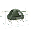 SoBuy Curta de camping pentru camping pentru bancă pliabilă cu saltea și 1 geantă de dormit maxim 180 kg verde 193x145x188cm OGS32-L-GR
