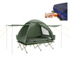 SoBuy Curta de camping pentru camping pentru bancă pliabilă cu saltea și 1 geantă de dormit maxim 180 kg verde 193x145x188cm OGS32-L-GR