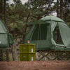 SoBuy OGS32-L-GR Cort de camping 4 în 1 pliabil cu pat supraînălțat, acoperiș, sac de dormit, saltea gonflabilă - 2 persoane - Ideal pentru drumeții, festivaluri și aer liber