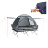 SoBuy OGS32-L-HG Cort de camping pliabil 4 în 1 cu acoperiș, sac de dormit, saltea gonflabilă, 2 persoane, gri