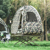 SoBuy OGS32-TN Cort de camping 4 în 1 pliabil cu pat supraînălțat, acoperiș, sac de dormit, saltea gonflabilă -1 persoană - Ideal pentru drumeții, festivaluri și aer liber, L193xP86xH160 cm