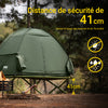 SoBuy OGS32-II-GR Pat de camping Cort de camping în aer liber cu cârlige pentru lampă și buzunare de depozitare pentru încălțăminte Pat de camping 3 în 1, practic