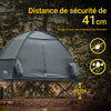 SoBuy OGS32-II-HG Cort de camping în aer liber Cort individual cu cârlig pentru lampă și pungi pentru depozitarea încălțămintei, cort 3-în-1 pentru 1 persoană 193x160x86 cm