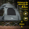 SoBuy OGS32-II-L-HG Cort de Camping în aer liber Cort dublu cu cârlig pentru lampă și genți de depozitare pentru pantofi Corturi 3-în-1 pentru 2 persoane, 193x188x145 cm