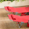 SoBuy OGS35-R Șezlong Pliabil de Grădină Exterior, Șezlong pentru Plajă cu Pernă, Șezlong Relaxant cu Buzunar Lateral, Mobilier Confortabil de Grădină pentru Terasă, Plajă, Piscină, Roșu 155x56x81cm