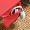 SoBuy OGS35-R Șezlong Pliabil de Grădină Exterior, Șezlong pentru Plajă cu Pernă, Șezlong Relaxant cu Buzunar Lateral, Mobilier Confortabil de Grădină pentru Terasă, Plajă, Piscină, Roșu 155x56x81cm