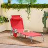 SoBuy OGS35-R Șezlong Pliabil de Grădină Exterior, Șezlong pentru Plajă cu Pernă, Șezlong Relaxant cu Buzunar Lateral, Mobilier Confortabil de Grădină pentru Terasă, Plajă, Piscină, Roșu 155x56x81cm