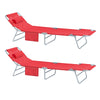 SoBuy OGS35-Rx2 Set de 2 Șezlonguri de Grădină Pliabile, Șezlong de Soare cu Pernă, Scaun Relaxant cu Buzunar Lateral, Mobilier de Grădină pentru Terasă, Plajă, Piscină, Negru 155x56x81 cm