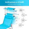 SoBuy Perna pliabilă pliabilă și acoperișul reglabil 4 colțuri de reclinare cu organizator albastru, OGS48-B