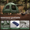 SoBuy Cortina de camping pentru 2 persoane Pat în castello cortul 4 în 1 cu pungă de transport pătuț marraded verde camping Practic 193 x 145 x 185 cm OGS61-L-GR