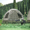 SoBuy OGS32-L-TN Cort de camping 4 în 1 pliabil, cu pat supraînălțat, acoperiș, sac de dormit, saltea gonflabilă - 2 persoane - Ideal pentru drumeții, festivaluri și aer liber, L325xP145xH188 cm