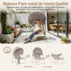SoBuy OGS62-MI Balansoar Scaun Relaxant cu Parasolar Reglabil pentru Grădină și Balcon Hamac și Balansoar de Grădină Șezlong Exterior Bej 108x126x163 cm