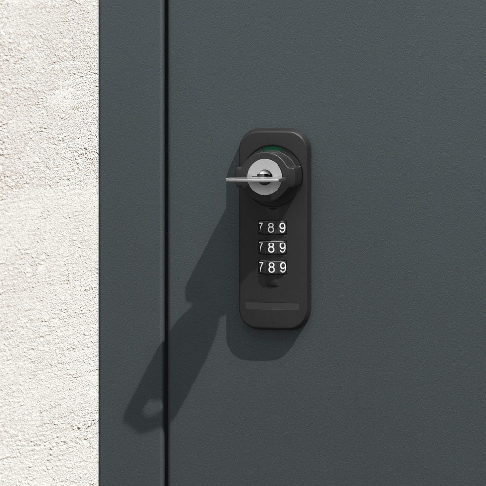 SoBuy OGS67-DG Boîte aux Lettres avec Compartiment Colis Anthracite – Boîte à Colis Extérieure Sécurisée sur Pied à 3 Portes, Acier Thermolaqué Anti-Vol – 55×41,3×112 cm, Charge 40 kg