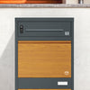 SoBuy OGS67-N Boîte aux Lettres avec Compartiment Colis Sécurisée – Serrure à Code et Clé, Acier Anthracite Aspect Bois, 3 Portes – 55×41,3×112 cm, Charge 40 kg