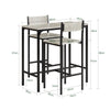 SoBuy OGT03-HG Set Masă Înaltă de Bucătărie 87 cm cu 2 Scaune de Bar – Mobilier Bar Compact Măsuță pentru Spații Mici, Balcon, Living sau Bucătărie – Stil Industrial Lemn și Metal