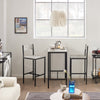 SoBuy OGT03-HG Set Masă Înaltă de Bucătărie 87 cm cu 2 Scaune de Bar – Mobilier Bar Compact Măsuță pentru Spații Mici, Balcon, Living sau Bucătărie – Stil Industrial Lemn și Metal