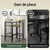 SoBuy OGT03-N Set Masă Înaltă de Bucătărie 87 cm cu 2 scaune de bar – Mobilier de Bar Compact Mese În Picioare pentru Spații Mici, Balcon, Living sau Bucătărie – Stil Industrial Lemn și Metal