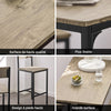 SoBuy OGT03-N Set Masă Înaltă de Bucătărie 87 cm cu 2 scaune de bar – Mobilier de Bar Compact Mese În Picioare pentru Spații Mici, Balcon, Living sau Bucătărie – Stil Industrial Lemn și Metal