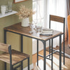 SoBuy OGT03-XL Set Masă Înaltă de Bucătărie 100 cm cu 2 Scaune de Bar – Mobilier Bar Compact Măsuță Înaltă pentru Spații Mici, Balcon, Living sau Bucătărie – Stil Industrial Lemn și Metal