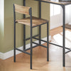 SoBuy OGT03-XL Set Masă Înaltă de Bucătărie 100 cm cu 2 Scaune de Bar – Mobilier Bar Compact Măsuță Înaltă pentru Spații Mici, Balcon, Living sau Bucătărie – Stil Industrial Lemn și Metal