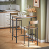 SoBuy OGT03-XL Set Masă Înaltă de Bucătărie 100 cm cu 2 Scaune de Bar – Mobilier Bar Compact Măsuță Înaltă pentru Spații Mici, Balcon, Living sau Bucătărie – Stil Industrial Lemn și Metal