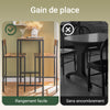 SoBuy OGT03-XL Set Masă Înaltă de Bucătărie 100 cm cu 2 Scaune de Bar – Mobilier Bar Compact Măsuță Înaltă pentru Spații Mici, Balcon, Living sau Bucătărie – Stil Industrial Lemn și Metal