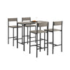 SoBuy OGT14-N Set 1 Masă + 4 Scaune, Set Masă de Bar Bistro + 4 Scaune, Masă Înaltă, Masă Înaltă de Bucătărie, pentru Sufragerie, Bucătărie, Living, Balcon, Natur