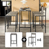 SoBuy OGT14-N Set 1 Masă + 4 Scaune, Set Masă de Bar Bistro + 4 Scaune, Masă Înaltă, Masă Înaltă de Bucătărie, pentru Sufragerie, Bucătărie, Living, Balcon, Natur