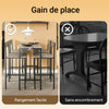 SoBuy OGT14-N Set 1 Masă + 4 Scaune, Set Masă de Bar Bistro + 4 Scaune, Masă Înaltă, Masă Înaltă de Bucătărie, pentru Sufragerie, Bucătărie, Living, Balcon, Natur
