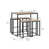 SoBuy OGT15-N Ensemble 1 Table de Bar Bistrot + 4 Tabourets de Bar