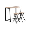 SoBuy Masă pliabilă cu 2 scaune pliante Economisirea mesei în lemn și fier L90*P45*A74 cm Capacitate maximă 150 kg OG18-N
