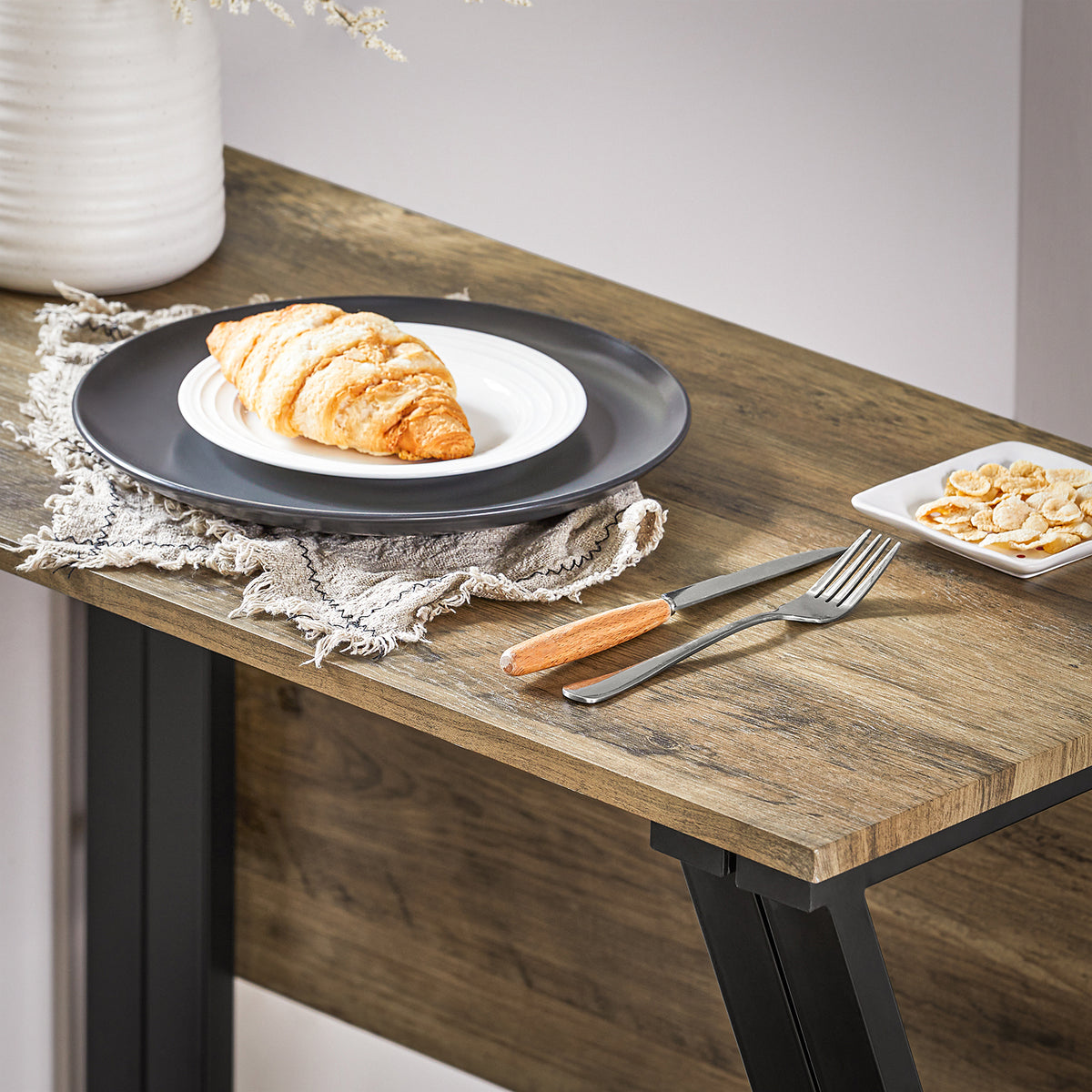 SoBuy OGT24-N Set de 1 Masă + 4 Scaune Set Masă de Bar bistrou + 4 Scaune de bar Masă tip pub Masă Înaltă Bucătărie Masă de dining