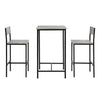 SoBuy Tabel cu 3 piese cu 2 scaune mobile cu bară în stil industrial, L60*P60*A97cm, OGT27-HG gri