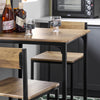 SoBuy OGT27-N Set Masă Înaltă de Bucătărie cu 2 Scaune, Masă de Bar Înaltă, Masă de Bucătărie cu Scaun, Masă Bar Bucătărie, Masă Înaltă Exterior, MDF și Metal, Lemn